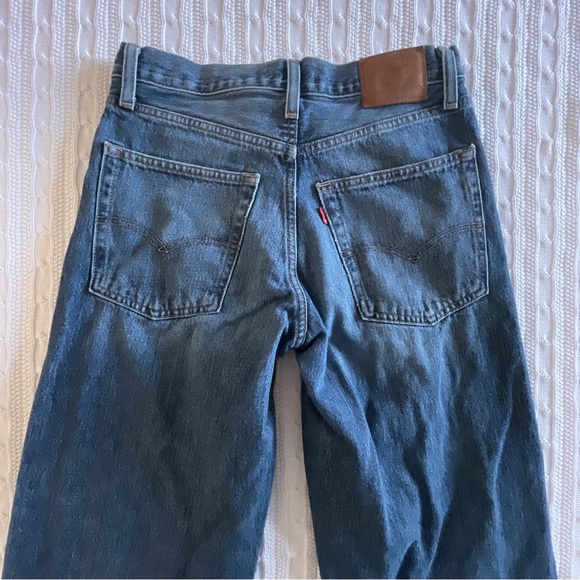 LEVI’S Baggy Dad Jeans Women 26 Dark Wash Mid Rise Barrel Ballon Wide 90s - Picture 7 of 15